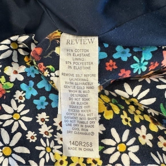 Review floral dress navy blue rainbow flowers floral feminine ladies size 10 - Picture 4 of 5